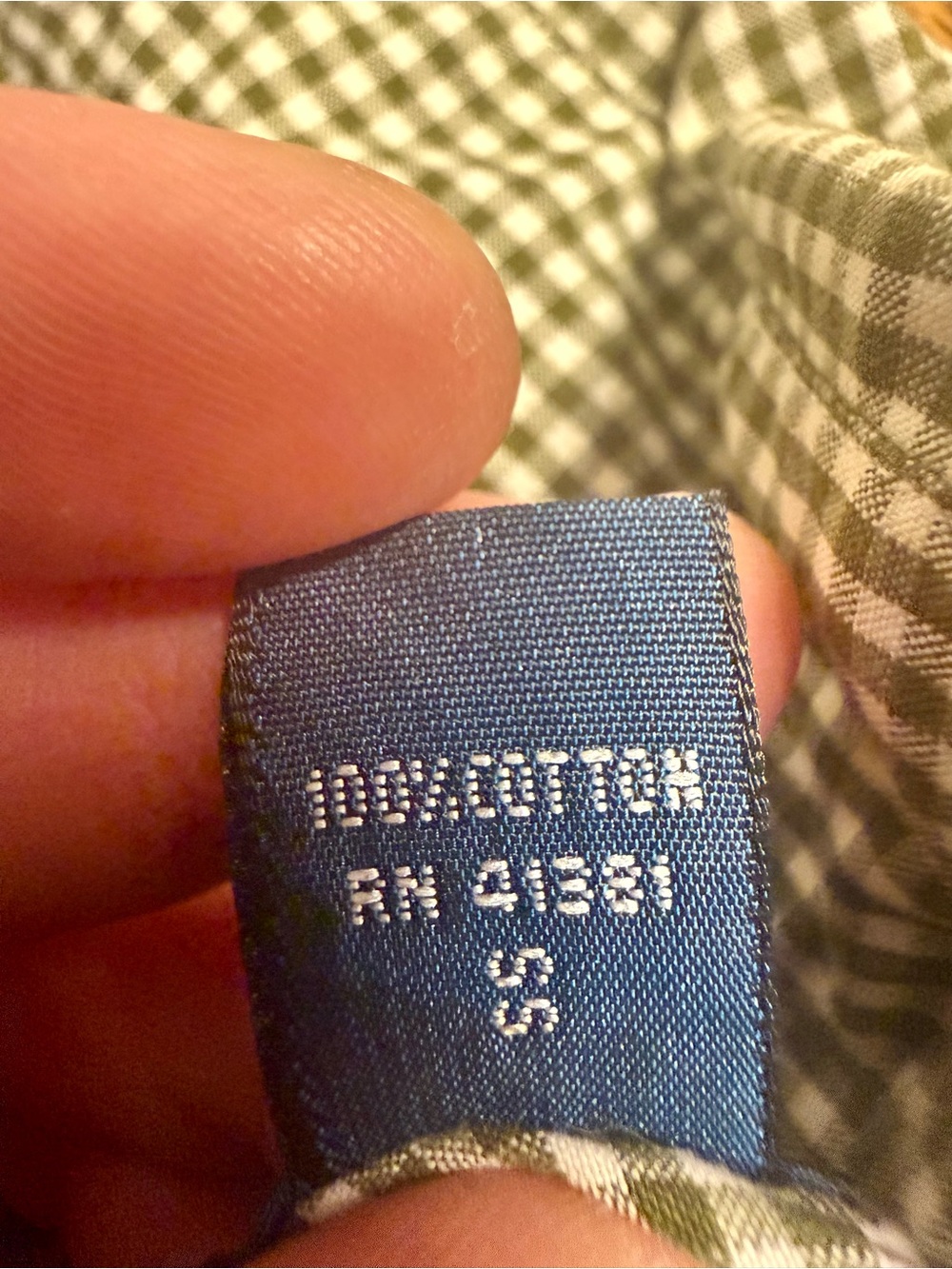 Ralph Lauren Green and White Gingham Button-Down Shirt - Picture 7 of 7